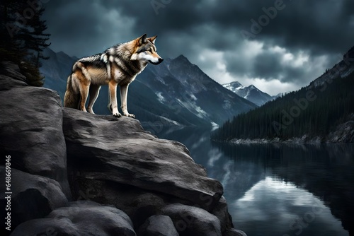 wolf in mountains