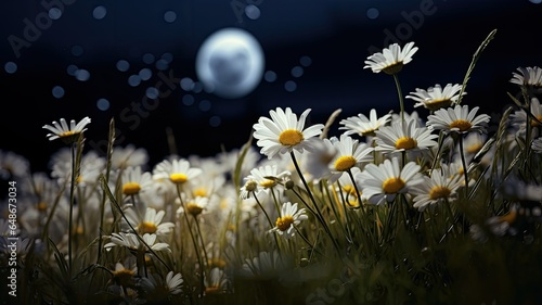 an elegant bouquet composed of white, large daisies against a dark background. The contrast highlights the purity and beauty of the daisies.