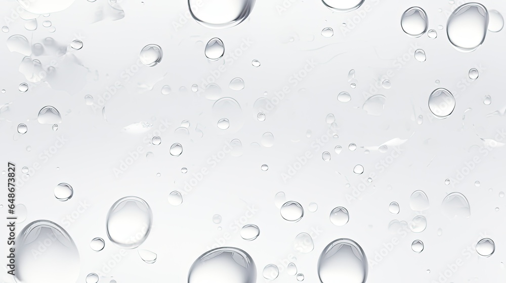 crystal-clear raindrops suspended in the air against a pure white background, capturing the beauty of nature's delicate moments. SEAMLESS PATTERN. SEAMLESS WALLPAPER.