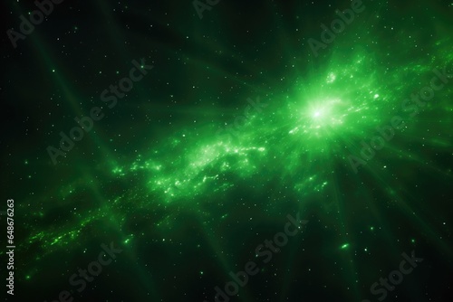 Abstract glowing green light effect with sparkling rays © Julia Jones