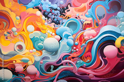 Vivid Whirlwind A Landscape Alive with Swirling Kaleidoscopic Colors and Mesmerizing Shapes