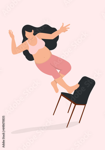 pregnant woman fall off a chair