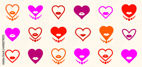 Lady hearts vector logos or...