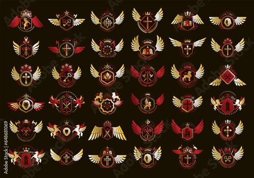 Vintage heraldic emblems ve...