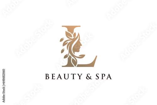 Letter logo with beauty creative concept style Premium Vector