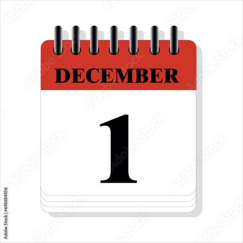 December 1 calendar date design