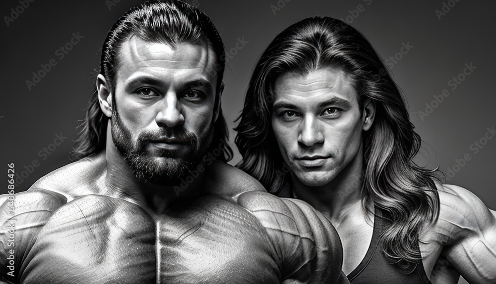 win Bodybuilders: Powerful Portrait of Muscular Brothers win Bodybuilders: Powerful Portrait of Muscular Brothers