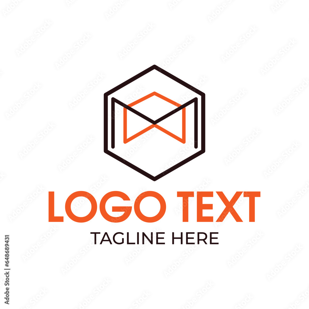 hexagon mail vector logo design hexagon mail vector logo design