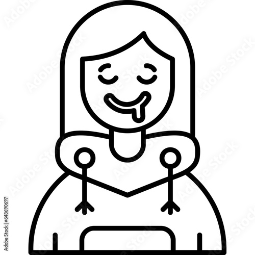 Drooling Teenage Girl Icon