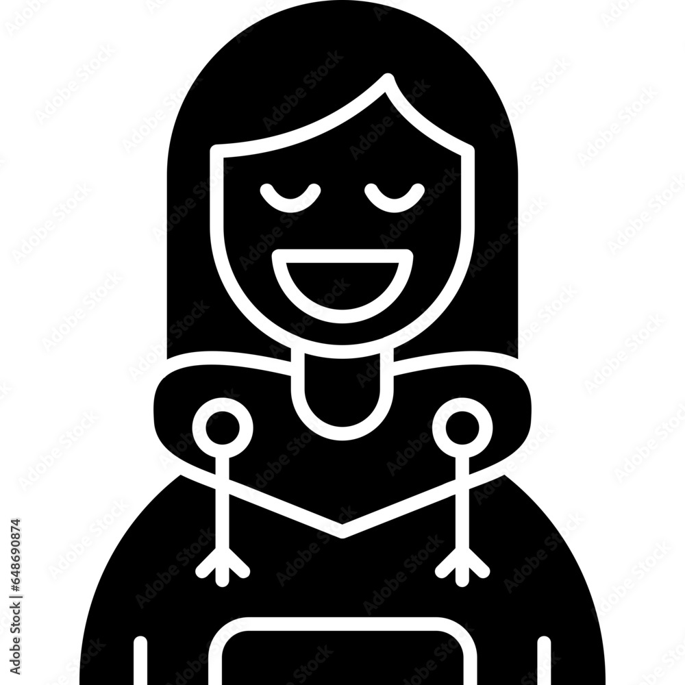 Relieved Teenage Girl Icon Relieved Teenage Girl Icon