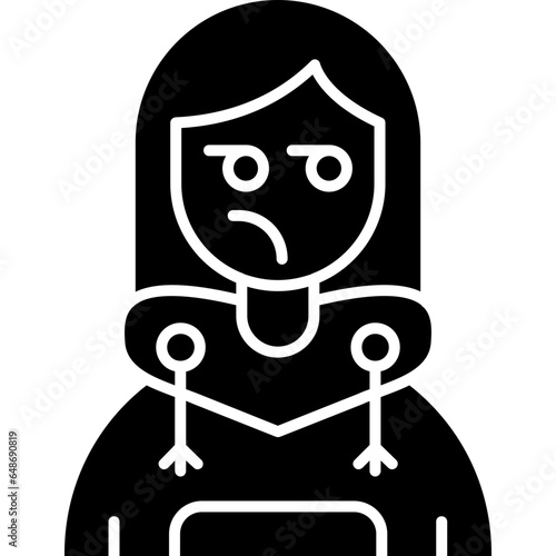 Suspicious Teenage Girl Icon
