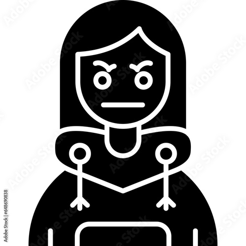 Angry Teenage Girl Icon
