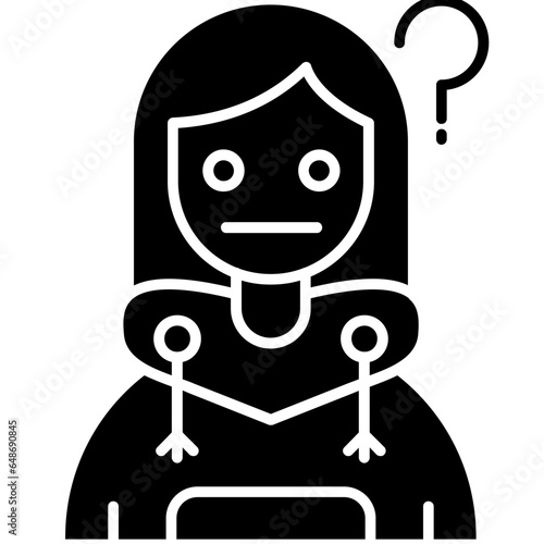 Thinking Teenage Girl Icon