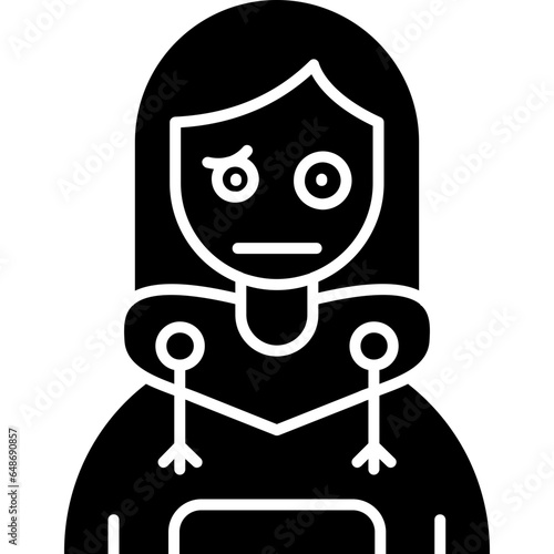 Confused Teenage Girl Icon