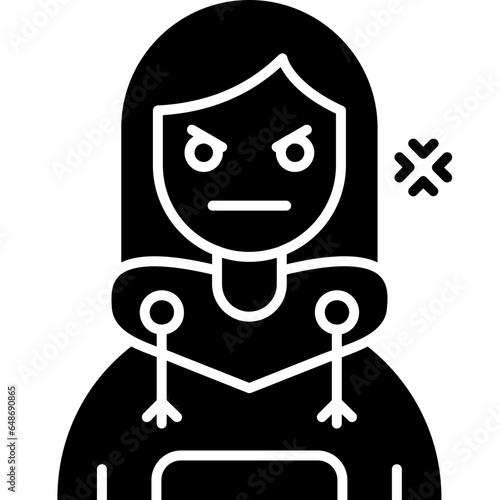 Angry Teenage Girl Icon