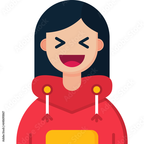 Laugh Teenage Girl Icon
