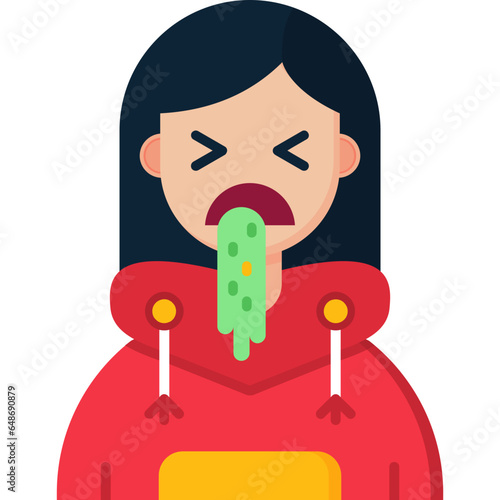 Vomit Teenage Girl Icon
