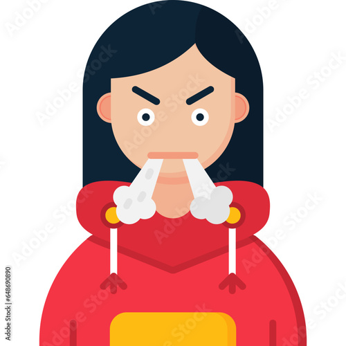 Angry Teenage Girl Icon