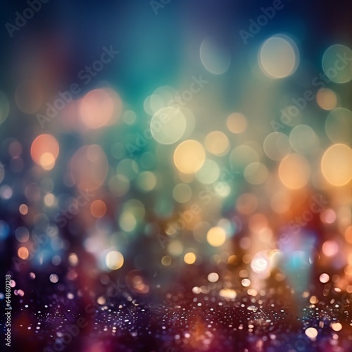 Festive Christmas background. Elegant abstract background with bokeh defocused lights and stars.