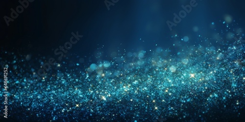 Glitter vintage lights background. silver, blue and black. de-focused