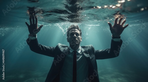 businessman drowning photo
