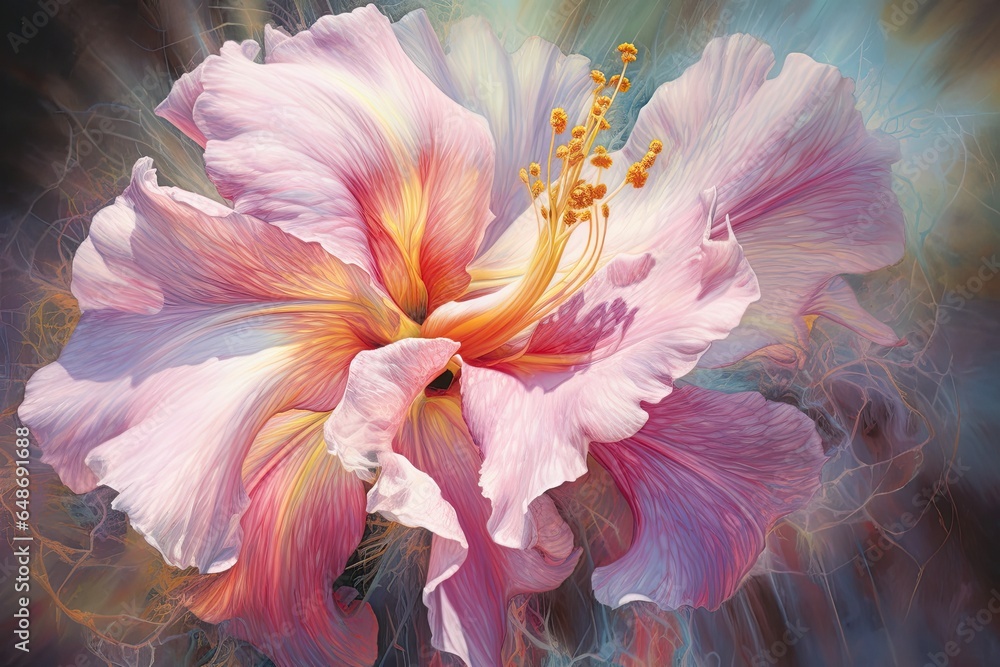 Ethereal Garden: Delicate Brushstrokes and Exquisite Colors in Blooming Flower Drawings, generative AI