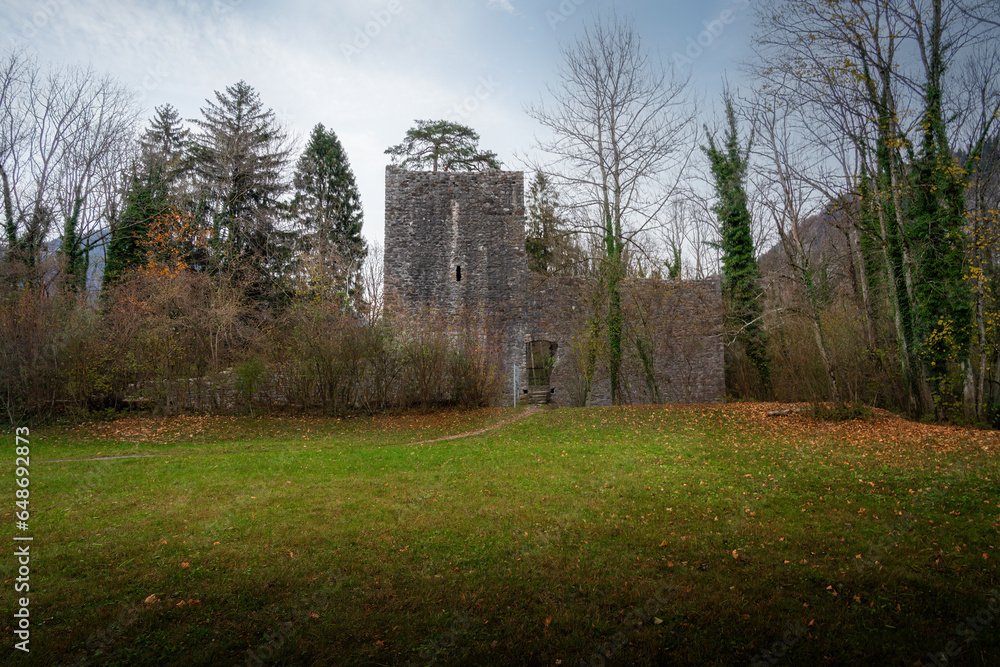 Weissenau Castle Ruins at Unterseen - Interlaken, Switzerland Weissenau Castle Ruins at Unterseen - Interlaken, Switzerland
