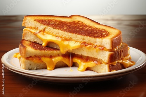 Appetizing Grilled Cheese. Traditional American cuisine. Popular authentic dishes. Background with selective focus