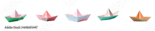 Png Set A single origami boat on a transparent background