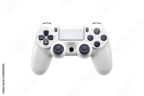 White gaming joystick controller isolated on transparent background, AI