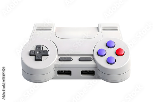 White gaming joypad controller isolated on transparent background, AI