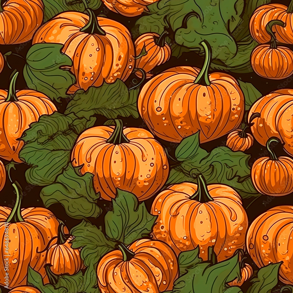 Seamless pattern with pumpkins background Seamless pattern with pumpkins background