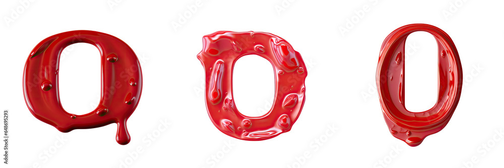 Png Set A single red liquid alphabet letter O isolated on transparent background Png Set A single red liquid alphabet letter O isolated on transparent background