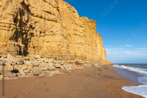 The landslide on the East Cliff at West Bay in Dorset