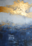 Abstract blurred blue and gold texture