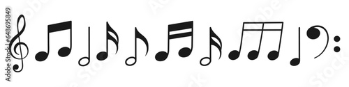 Music notes icon. Symbol of music notes. Vector photo