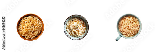 Png Set Noodles in a cup seen from above on a transparent background