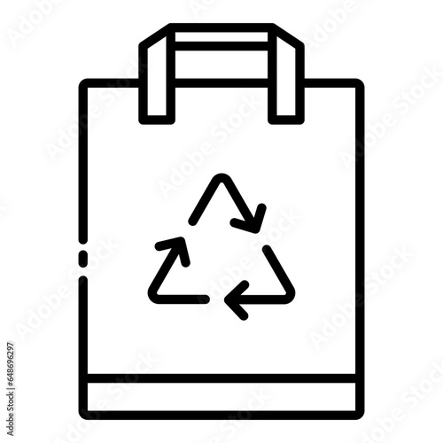 Recycle Paper Bag outline icon