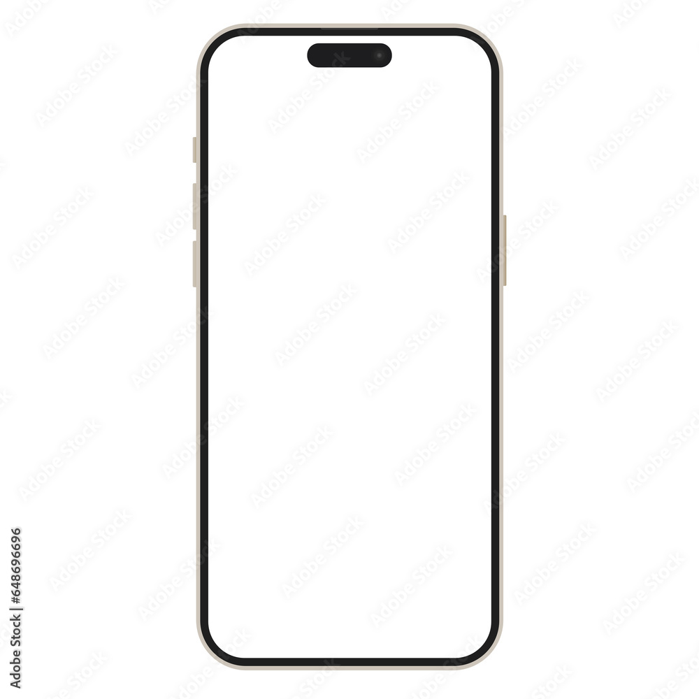 A mockup of the 2023 modern phone in gold with a blank white screen isolated on a white background. Mockup your phone for mockup and demonstration of the app. A mockup of the 2023 modern phone in gold with a blank white screen isolated on a white background. Mockup your phone for mockup and demonstration of the app.
