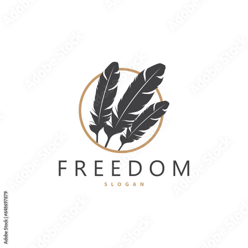 Feather Logo Design Minimalist Vector Template