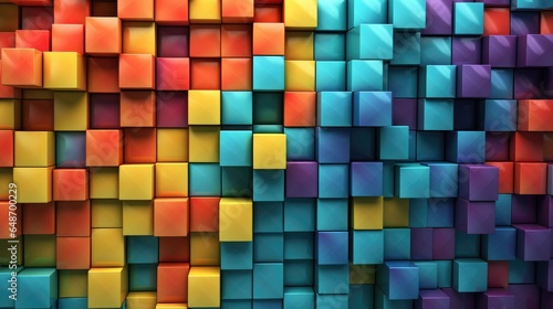 Abstract cubed colorful background
