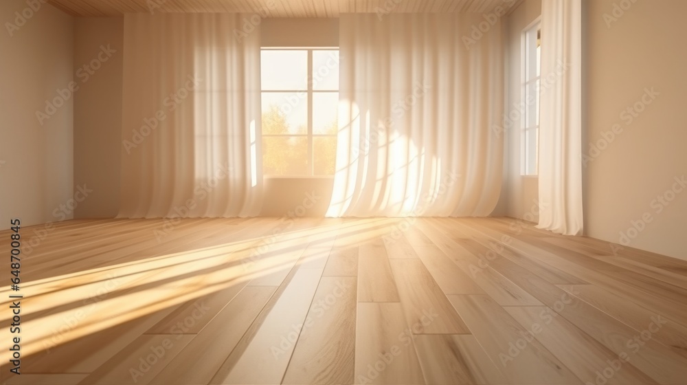 Obraz premium Minimalistic interior with natural light from the windows