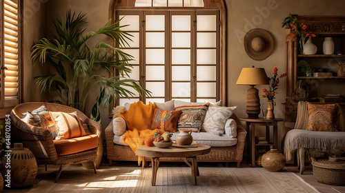 Home style inspired bohemian lifestyle living room © Sasikharn