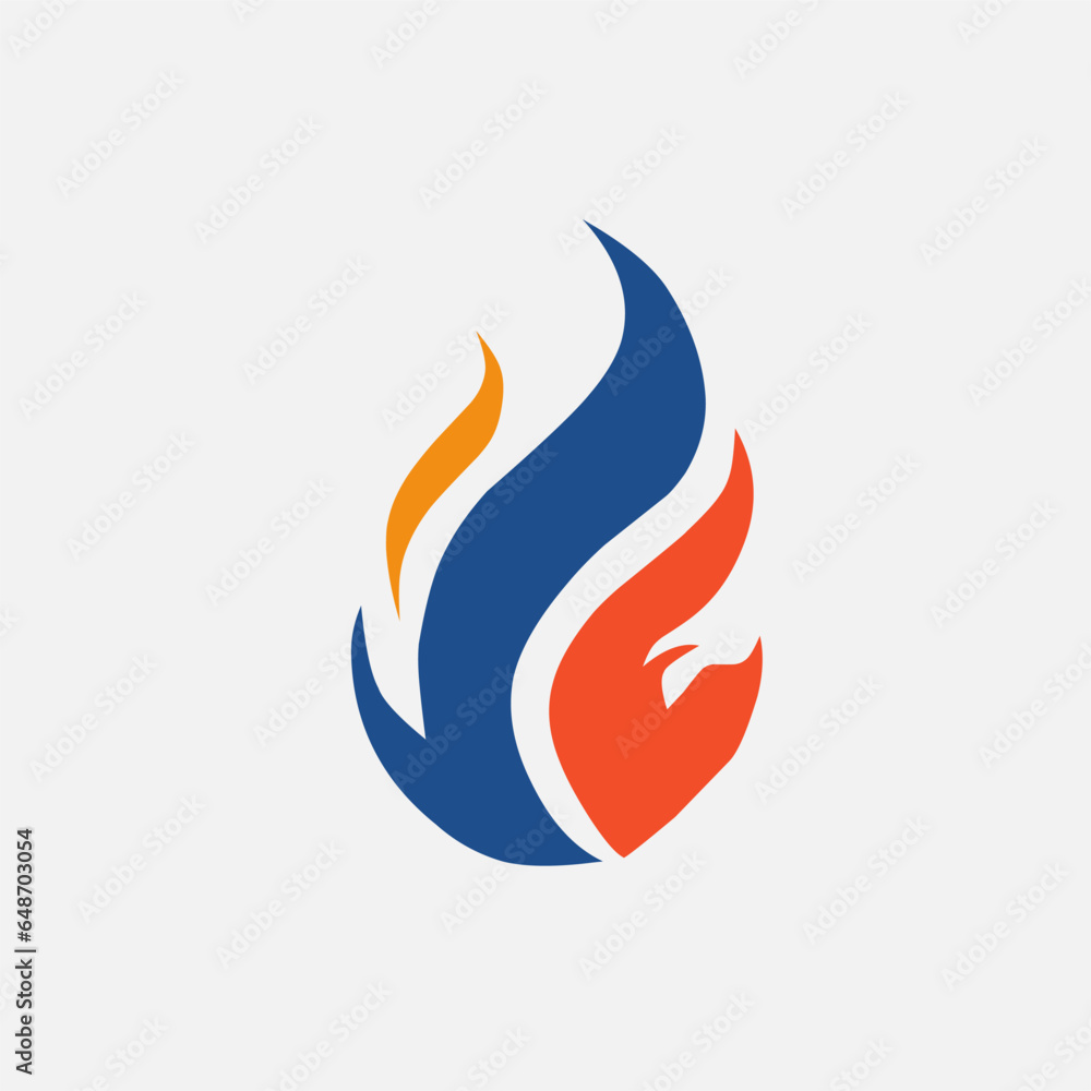 Flame logo with abstract shapes. The spirit of creativity Flame logo with abstract shapes. The spirit of creativity