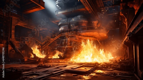 a steel mill in operation, symbolizing the heat and power involved in metal production