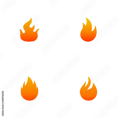 A set of vector logos Fire on a white background