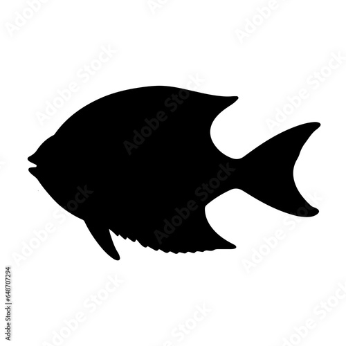 flounder silhouette black white vector illustration