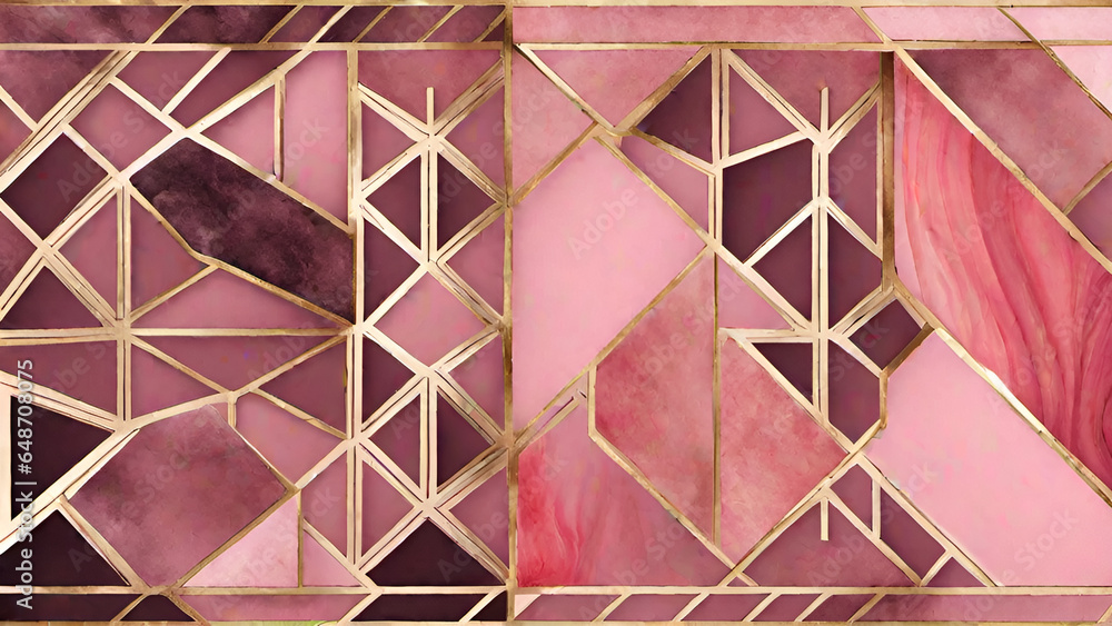 Abstract watercolor paint background by gradient deep pink color with liquid fluid grunge texture for background, banner gold