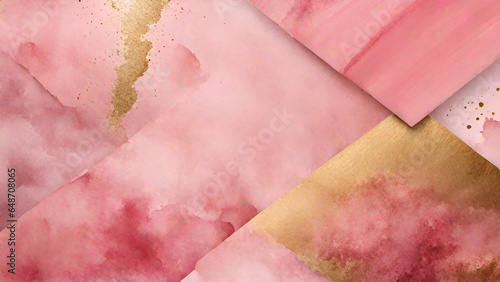 Obraz na płótnie Abstract watercolor paint background by gradient deep pink color with liquid fluid grunge texture for background, banner gold w salonie