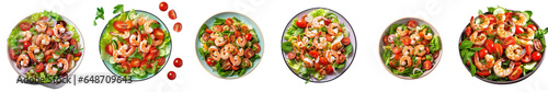 Png Set Healthier shrimp salad for weight loss combining greens and tomatoes transparent background